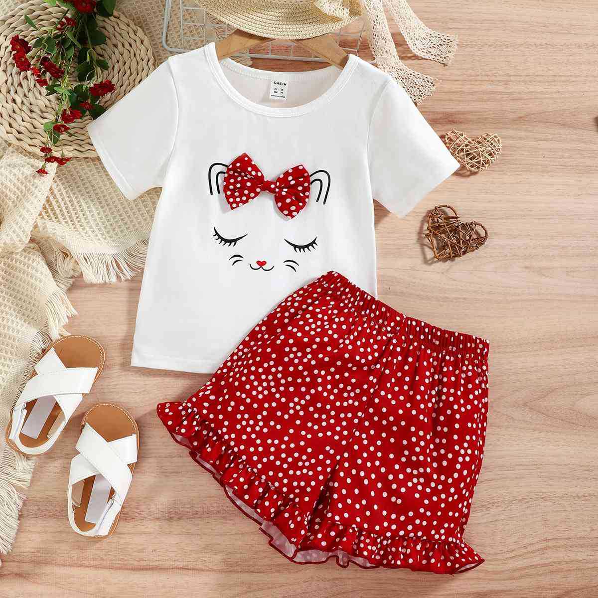 Simple Style Round Dots Cotton Baby Clothing Sets display picture 1