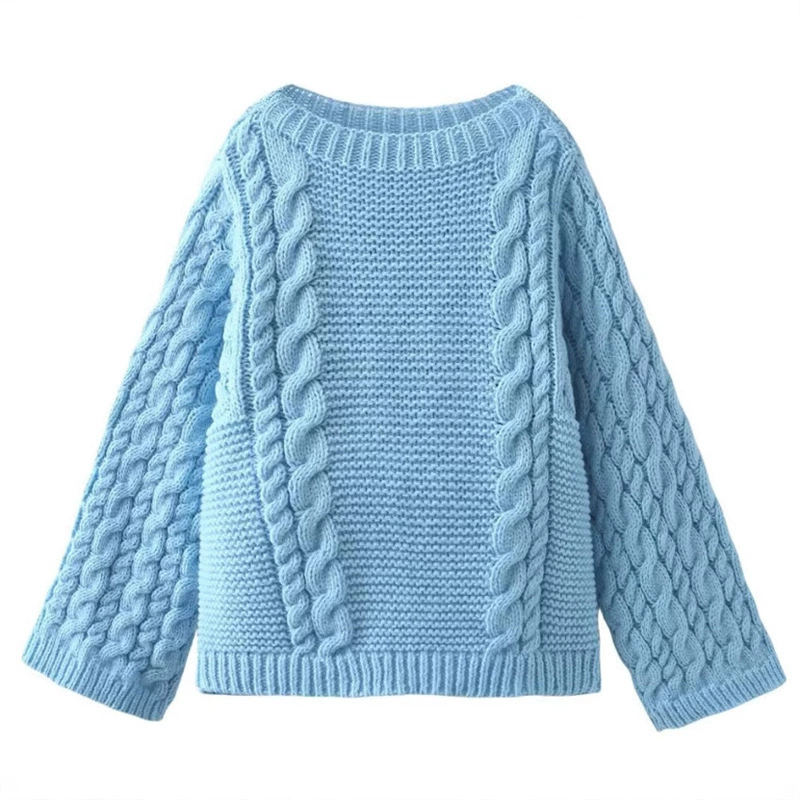 Брендовый вязаный мегфон, свитер, европейский стиль, Aliexpress, круглый ворот, с рукавом, свободный крой