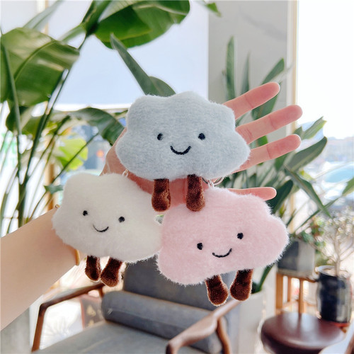 Creative cute white cloud doll pendant cloud plush doll cartoon bag pendant plush hairpin brooch wholesale
