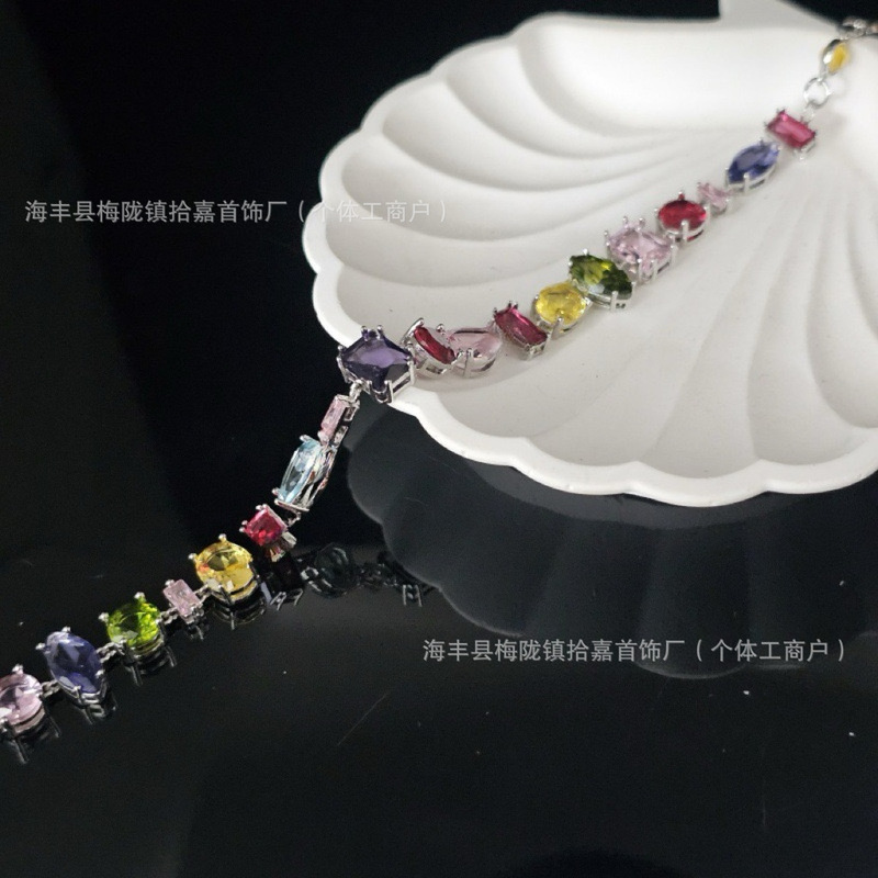 施家跨境Gema系列520糖果流光溢彩手链女水晶撞色多巴胺独特设计|undefined