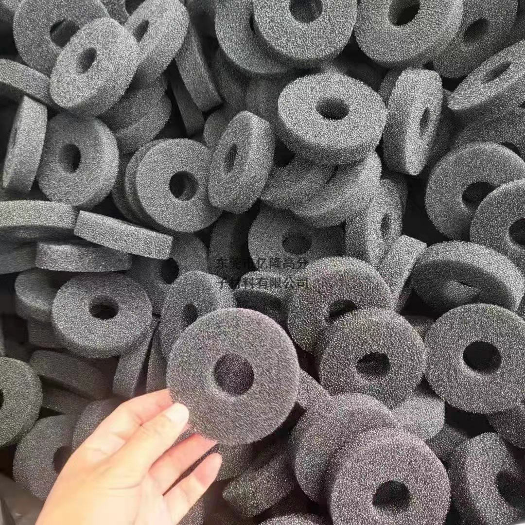 生产同心圆过滤海绵滤芯 黑色爆破海绵圆片 网状水族净化滤芯棉