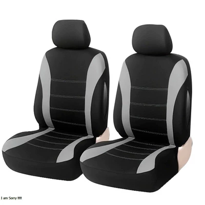 Universal seat cover: Seat Covers 9-Piece Set Double-Stitched - grey-front-seat-two-seat-4-piece-set-general