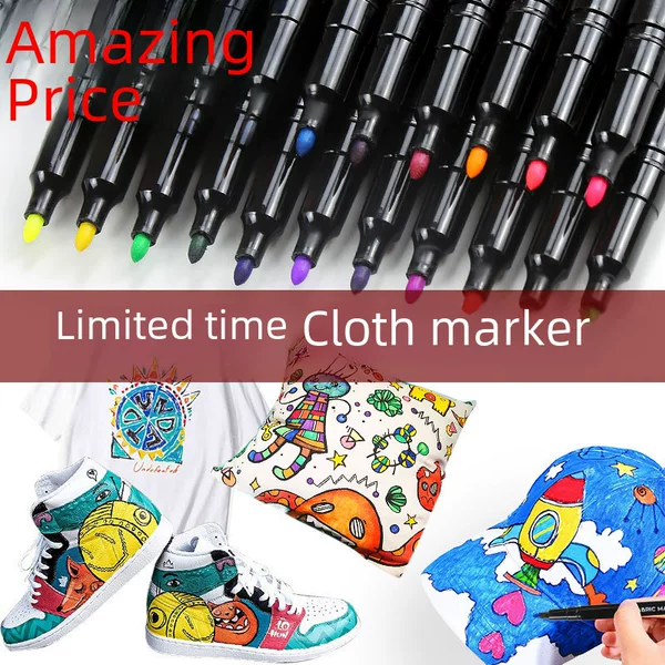 36-Color Fabric Markers, Washable, Non-Dizzying, for T-Shirts and Clothing, Waterproof Fabric Pens That Do Not Fade