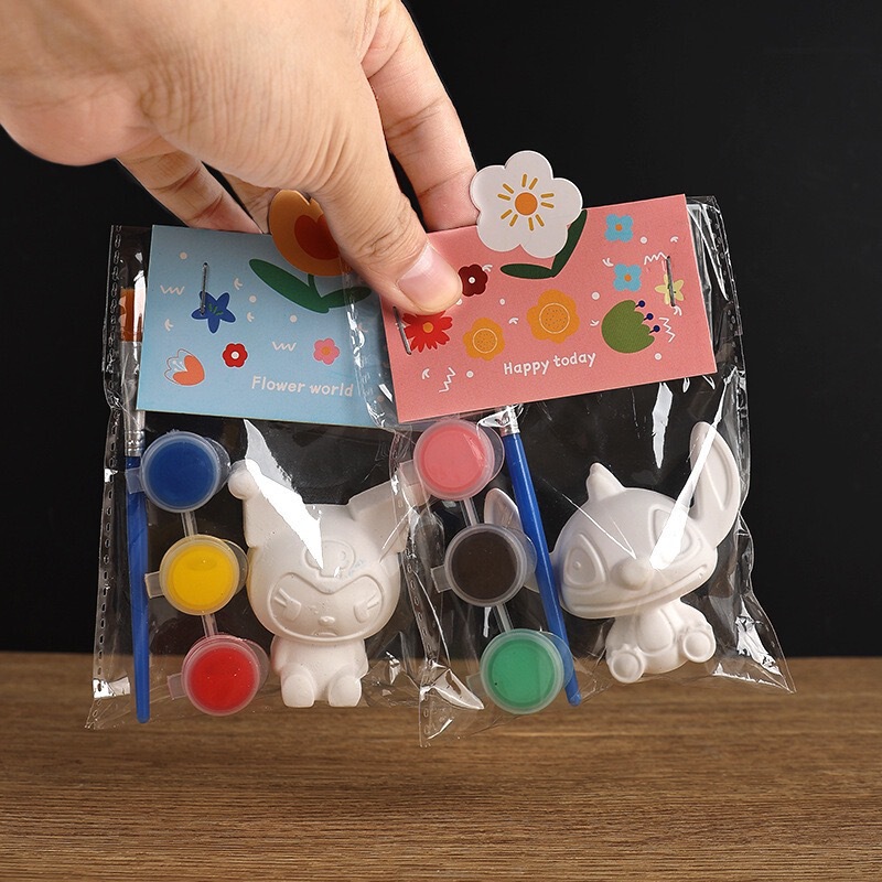 子供の塗装 diy 石膏人形卸売ペイント独立袋子供の手作り落書きナイトマーケットの屋台のおもちゃ|undefined