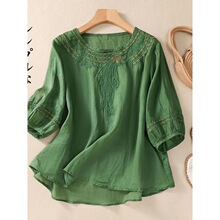 P 61447 Linen Blouse Women's Summer Shirt �����r�� �羳���l