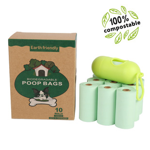 Cross-border Bio-PLA Pet Garbage Bag Corn Starch Garbage Bag Outdoor Poop Bag Compostable in stock