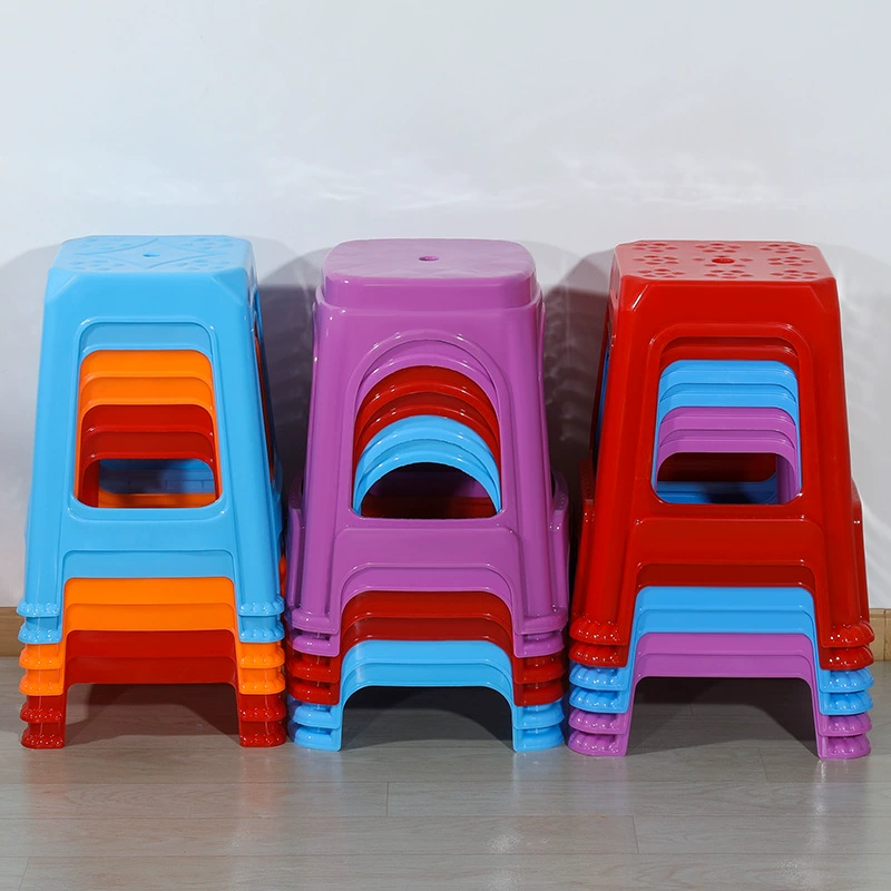 Табурет для домашнего использования, пластиковый табурет, утолщенный стул для взрослых, высокий табурет, экономичная скамейка, квадратный табурет, круглый табурет, простой табурет для обеденного стола.