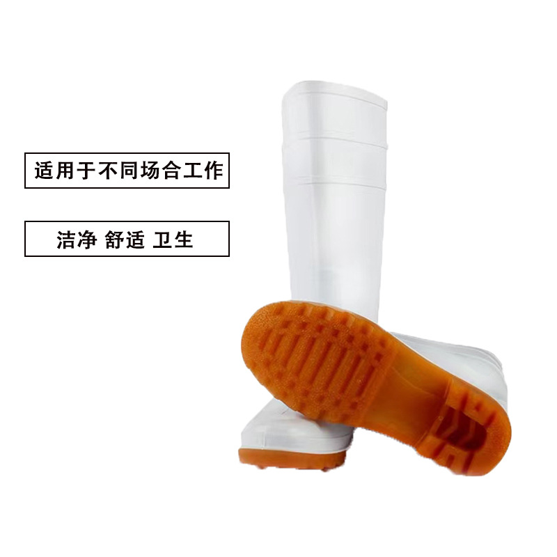 朗莱斯特白食品卫生雨鞋耐油酸碱防滑雨靴劳保防水鞋男女中高筒鞋