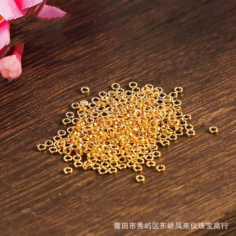 古法黄金隔片隔圈足金999光面小金片diy手链项链配饰配件实心隔片