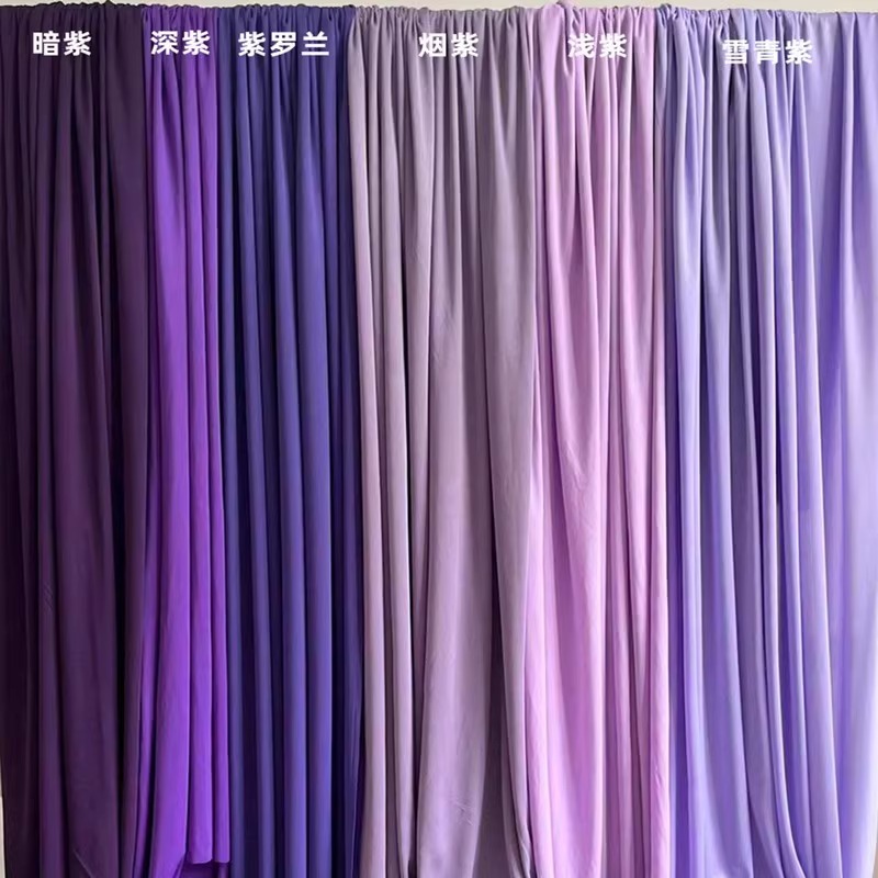 Wedding cloth curtain elastic cloth purple ceiling gauze milk silk…