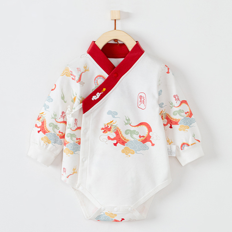 Primavera y otoño bebé vaina ropa clase A puro algodón manga larga todo-fósforo recién nacido bebé mono bebé sin hueso ropa