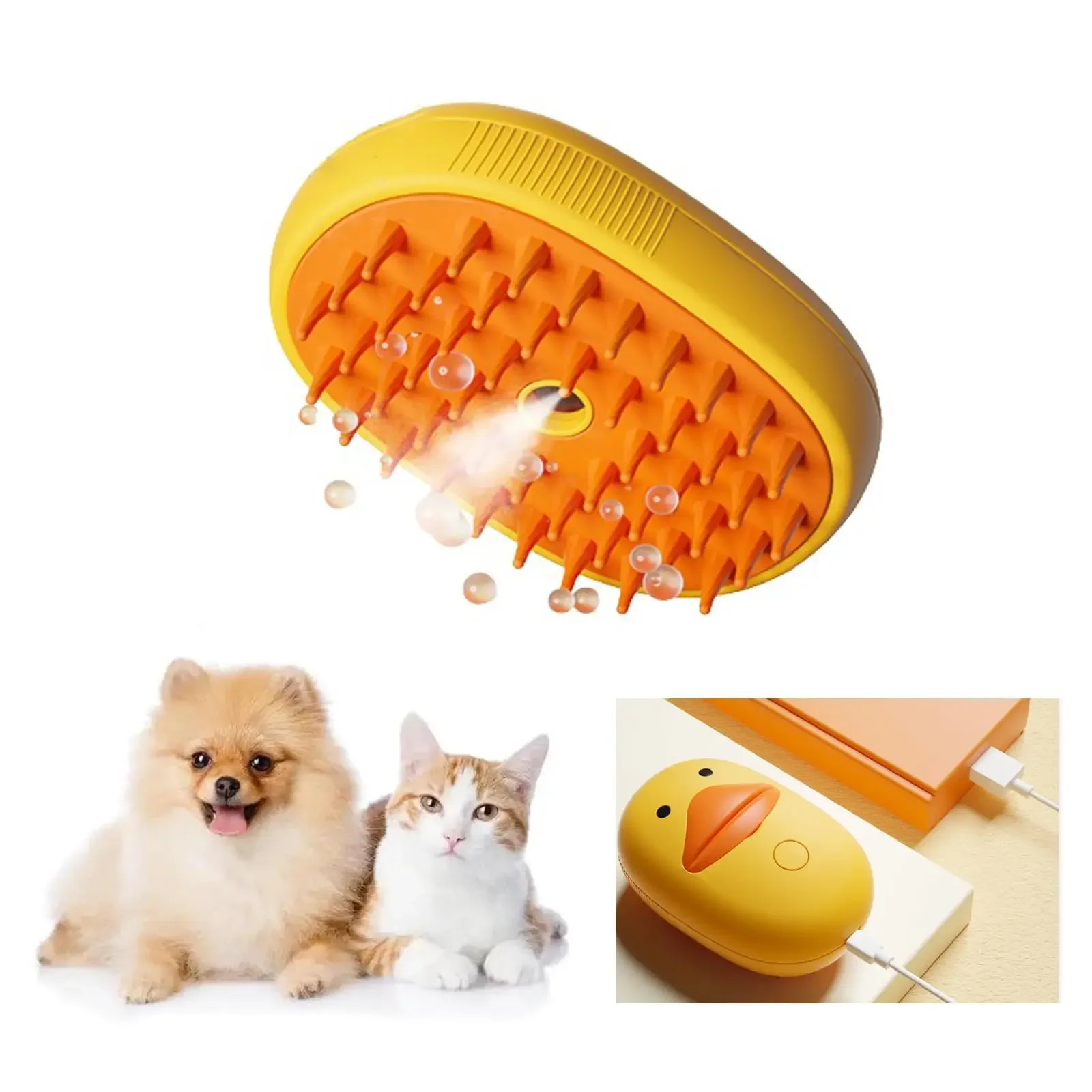 Peine en spray para mascotas Peine para gatos y perros Peine para eliminar el cabello Carga USB Peine para abrir el nudo Herramienta de limpieza de belleza para mascotas