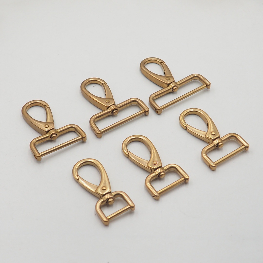 纯铜钩扣免拆线鱼嘴扣包带挂扣背包五金配件肩带扣拧螺杆黄铜狗扣