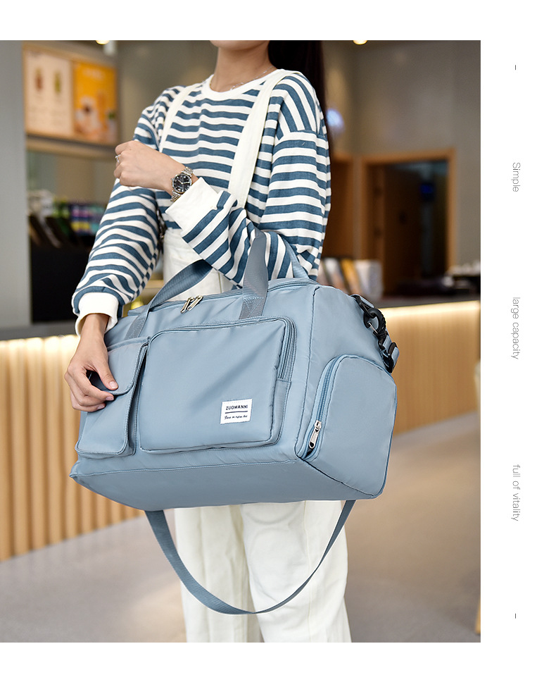 Nylon Material Waterproof Function Unisex Fashion Solid Color Nylon Waterproof Duffel Bags