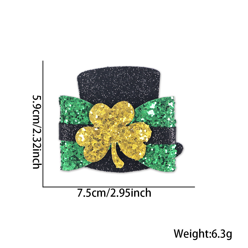 Nuevo cross-border día irlandés broches de trébol día de San Patricio decoración arco verde broches para el cabello