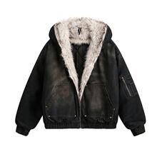 Z 31130 Hooded Fur Collar Cotton Jacket 毛领连帽棉服 跨境代