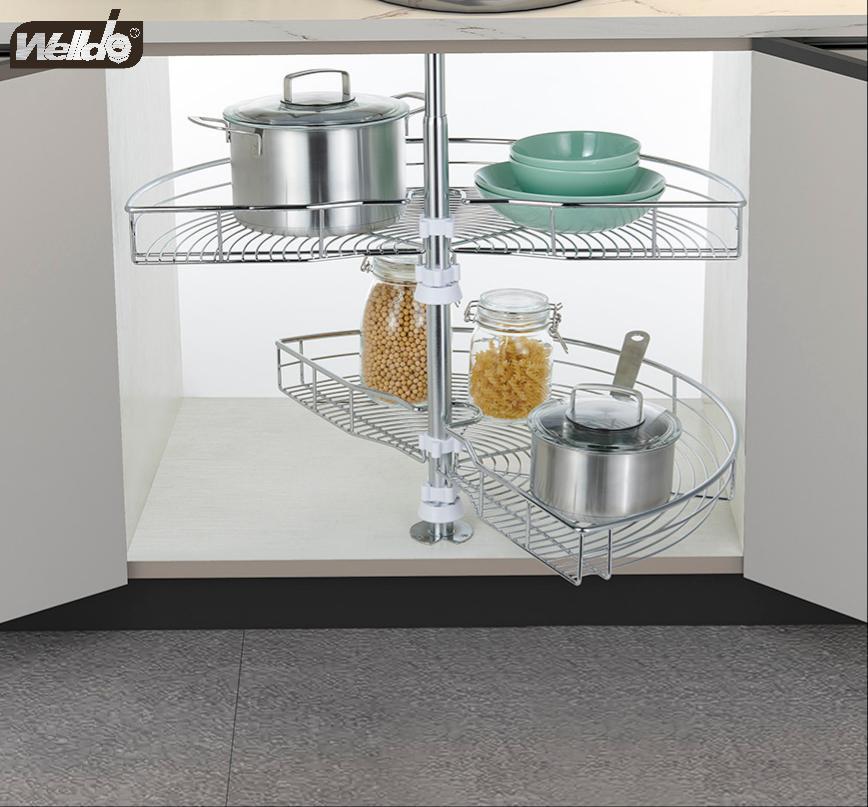 Welldo纬东 橱柜拉篮橱柜双层180°转盘拉篮转盘置物拉篮