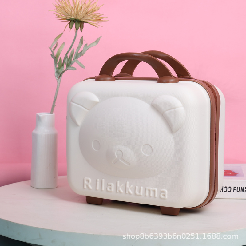 14 인치 여행 가방 만화 화장품 케이스 동반 선물 미니 콤비네이션 잠금 보관 화장품 선물 상자 작은 여행 가방