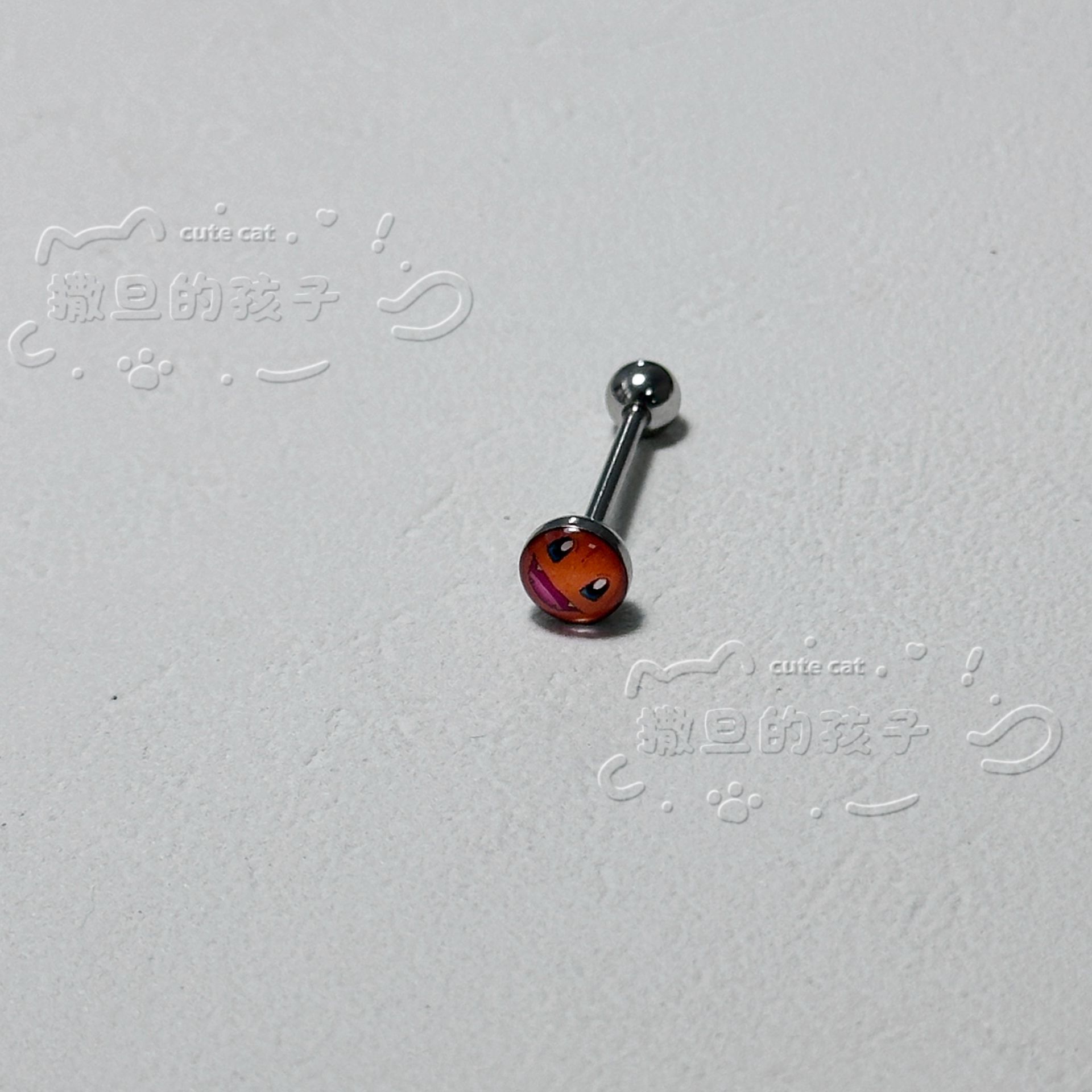Satan's Child Pokemon Charmander Tongue Nail Drinkable Cute Piercing Jewelry New 2025 Summer 316L Surgical Steel detail image 5