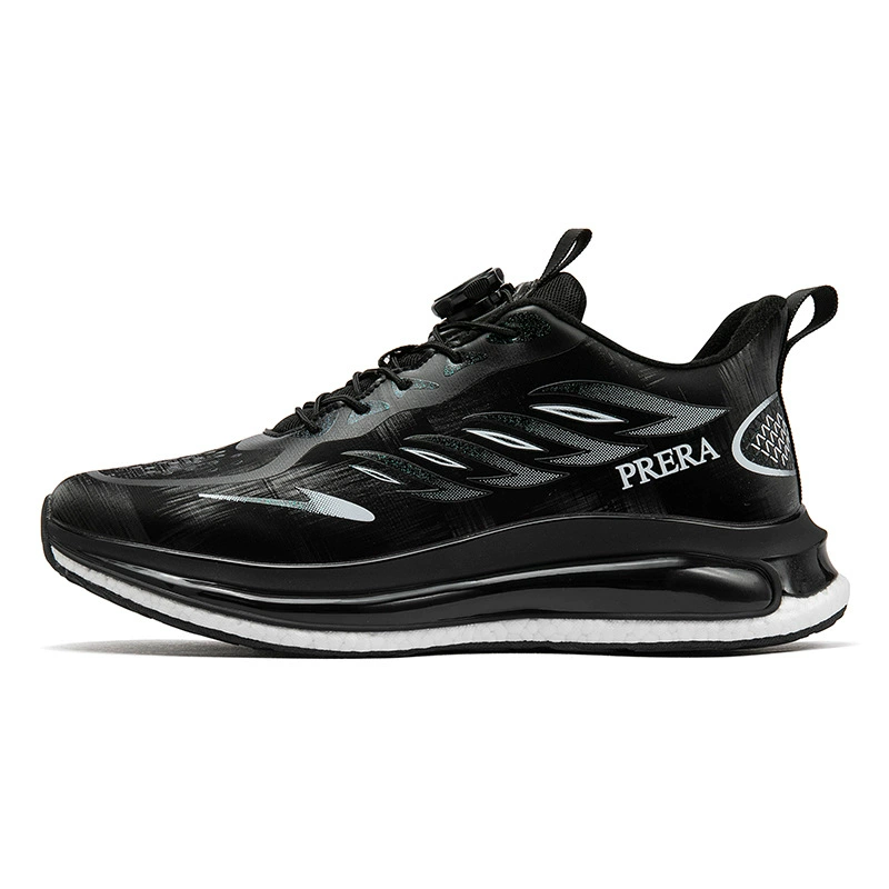 普锐达 Autumn and winter leather casual sports shoes for men, lightweight, comfortable, wear-resistant, shock-absorbing, non-slip sports shoes for women, thick soles