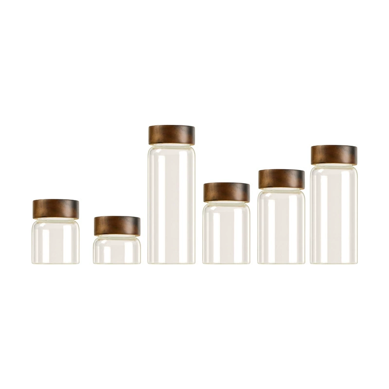 Кухонная стеклянная банка высокого borosilicate с крышкой из акации, хранение зерна, прозрачная банка для хранения пищи