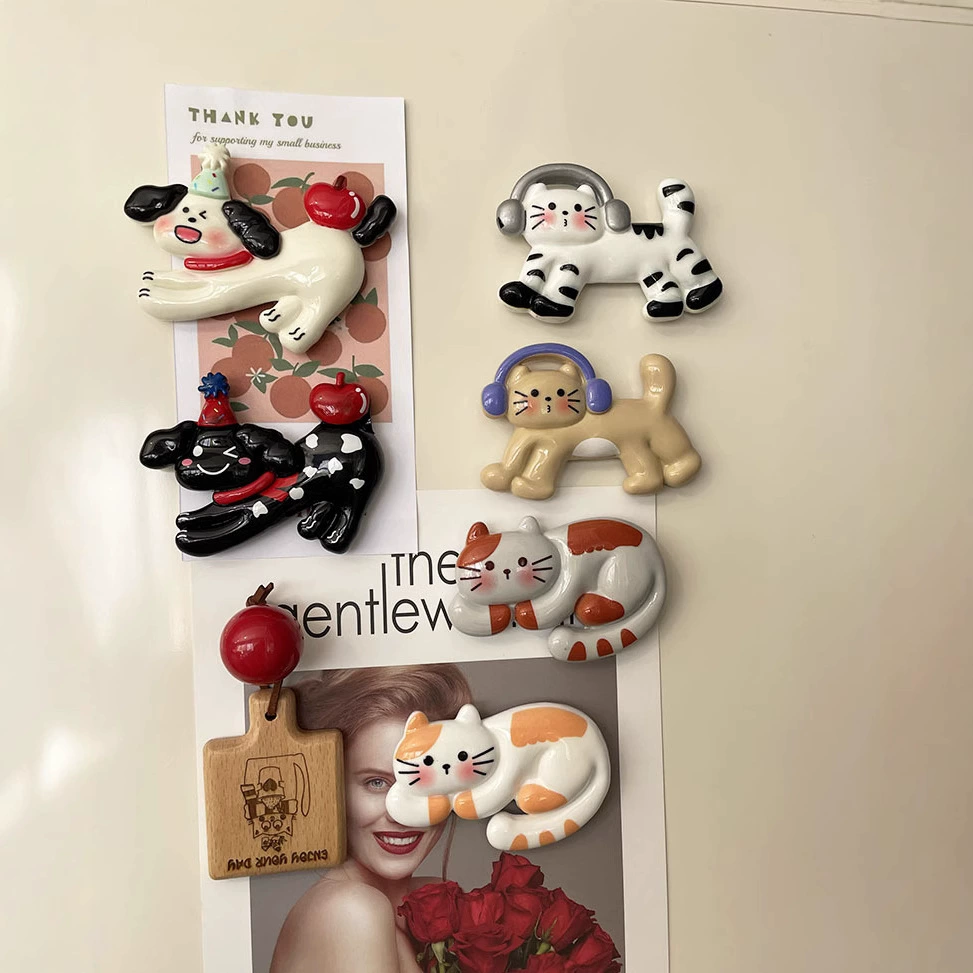 Ins Корейский яблочный кот плитка на холодильник такса собака индивидуальность креативный питомец