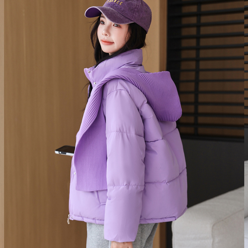 Al por mayor ropa de algodón 2025, ropa de algodón de pluma corta para mujeres nuevo otoño y invierno grueso ropa de pan chaqueta de algodón suelta
