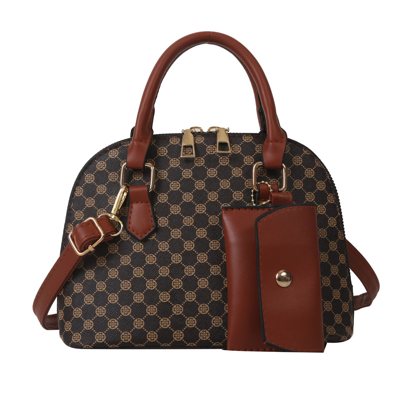 Bolso Tipo Concha Estampado de PU con Cremallera para Uso Diario