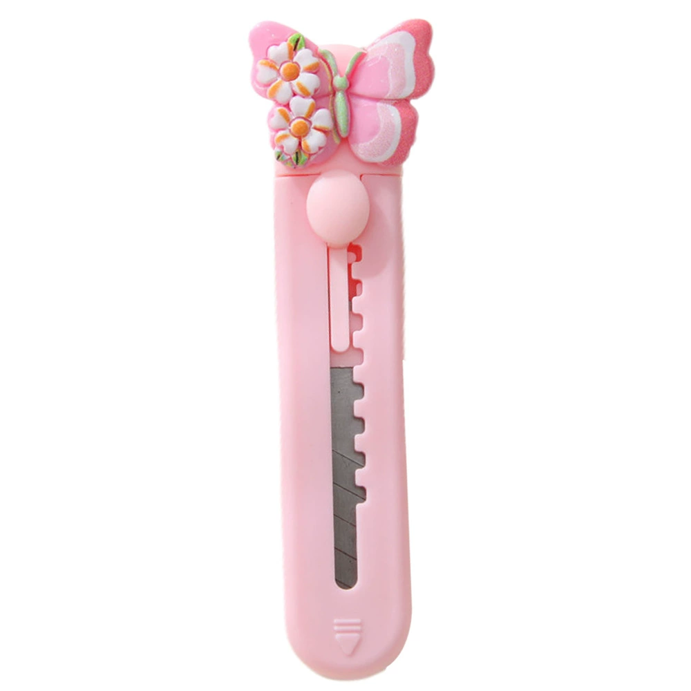 Spring Cartoon Butterfly Utility Knife High-Looking Portable Unpacking Express Knife Cute Portable Account Paper Knife