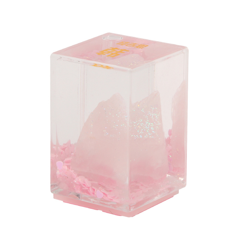Nueva caja ciega de cristal natural de cientos de apellidos de sello acrílico adornamiento de mineral de nicho popular de alto nivel decoración de regalo
