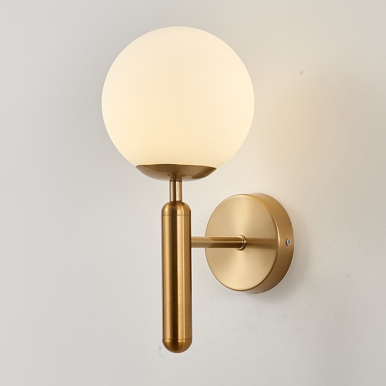 Lámpara de Pared Interior para Pasillo de Aluminio y Vidrio con Interruptor de Perilla para Dormitorio y Balcón