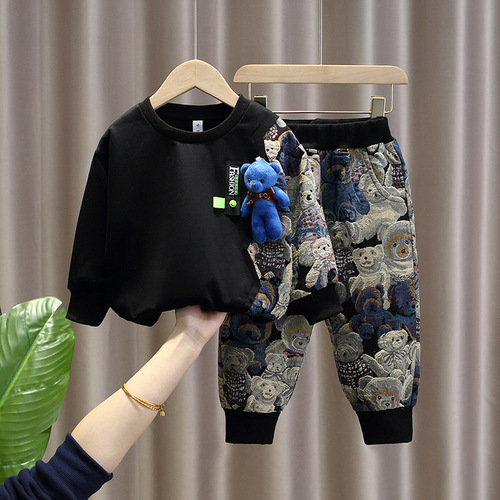 421 Boys Suit Spring and Autumn  New Children's Clothes Trendy Handsome Fashionable Baby Spring Clothes Western Style Children's Clothes