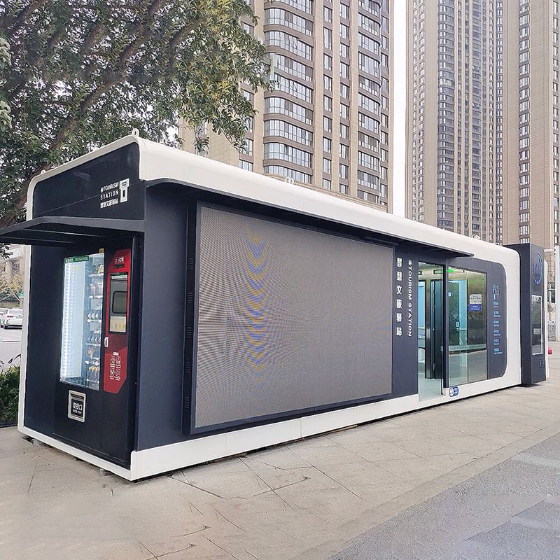 Sentido de la tecnología 5G Estación de conveniencia inteligente innovación cultural viaje conveniente inteligente de carga minorista multifuncional Estación Casa