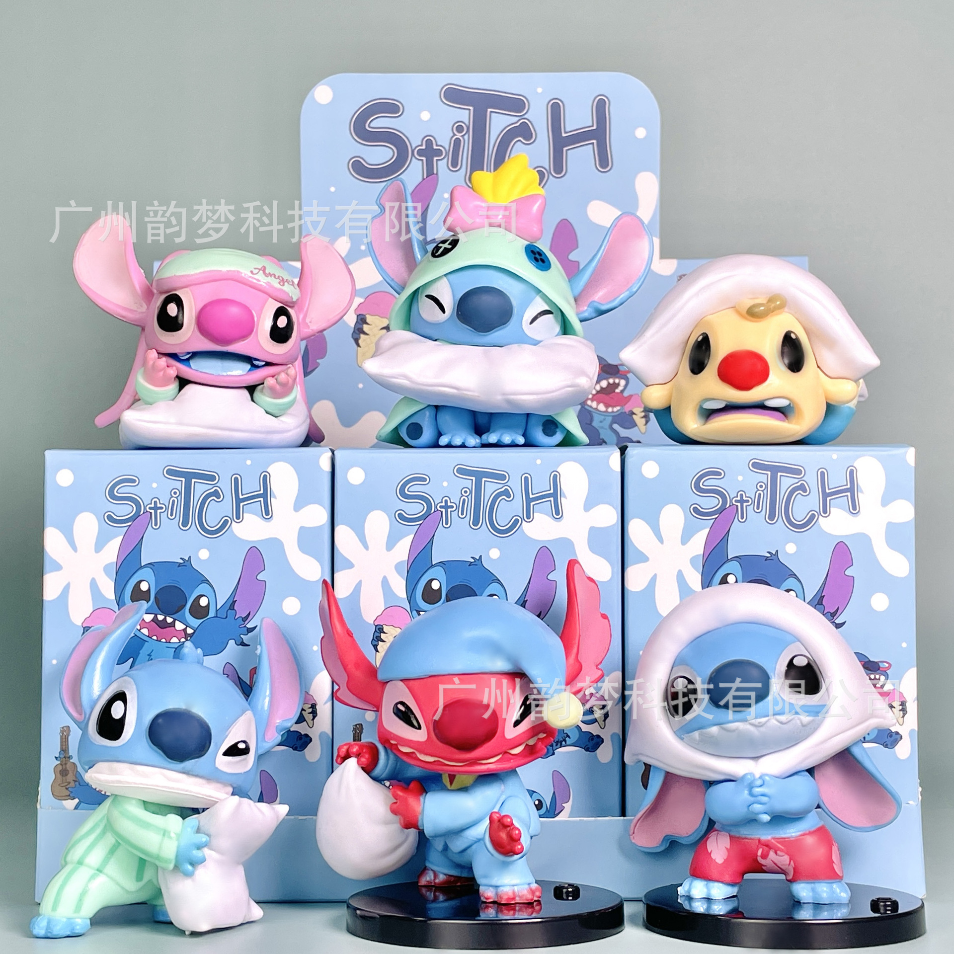 跨境包邮枕头大作战史迪仔手办盲盒星际宝贝公仔扭蛋娃娃机摆件