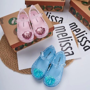 2023 Meili*Sa Meili*Sa Jelly Shoes Bird's Nest Flats Shiny Shell Sandals Clogs Girls Sandals Fragrance