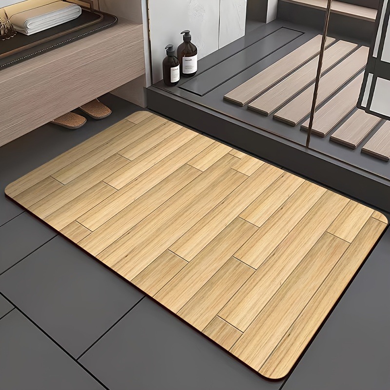 Modern Minimalist High-End Bathroom Anti-Stain Non-Slip Floor Mat, Water-Absorbent Easy-Care Foot Mat for Shower Room, Wear-Resistant Entrance Door Mat