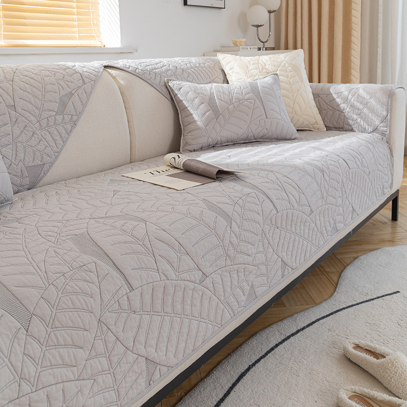 Cojín de sofá de algodón puro de comercio exterior Four Seasons tela antideslizante de algodón puro simple cojín de asiento universal moderno al por mayor 2023 Nuevo