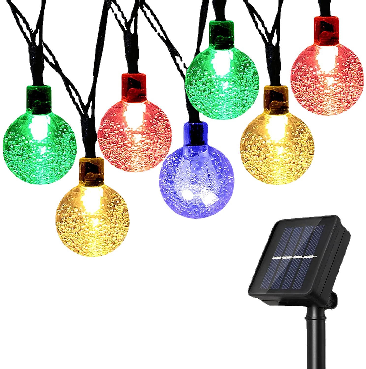 Transfronteriza nueva burbuja solar bola Cadena de luz 30LED luces de colores Festival de Navidad patio luces decorativas al aire libre a prueba de agua