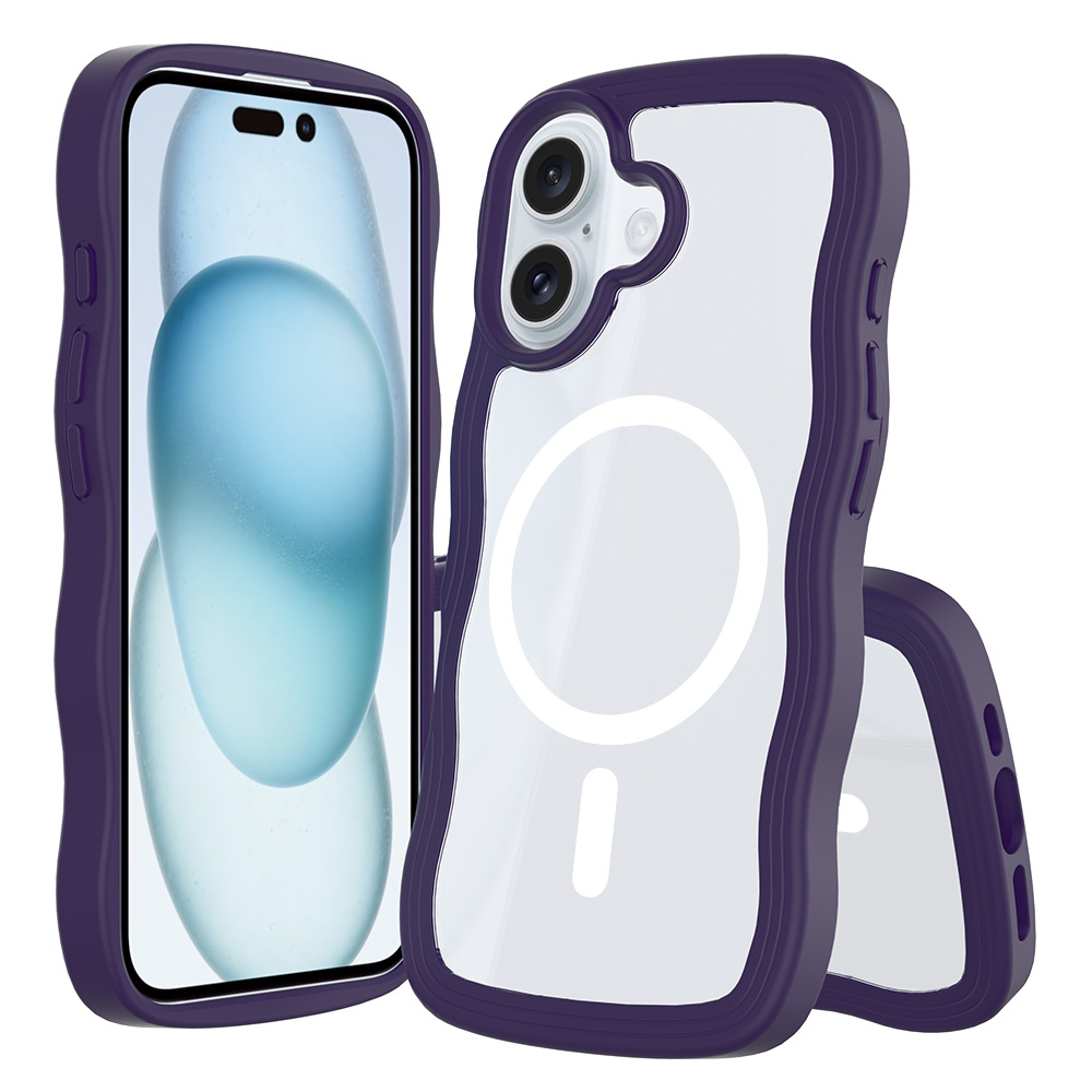 Aplicable en stock para iPhone16E acrílico transparente 2 en 1 Shell ondulado 2.0mm conjunto de cerveza todo incluido a prueba de caídas