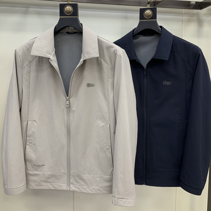 Spring New Style 2026 Men's Lapel Jacket Shirt-Style Outerwear Dad's Casual Loose Zipper Top for Spring and Autumn