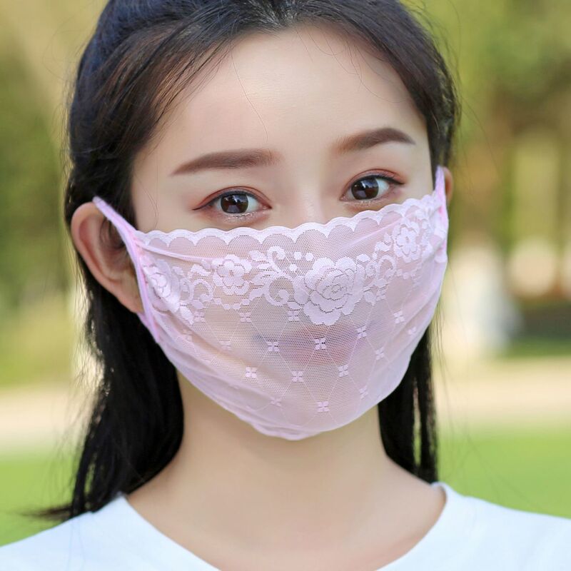 Sunscreen Mask Women's Anti-ultraviolet Lace Summer Ultra-thin Sunshade Dust-proof Breathable Face Mask Outdoor Hair Mask