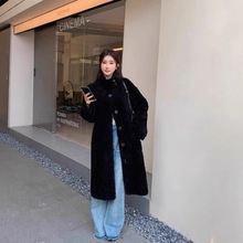 羊剪绒外套女新款皮毛一体立领中长款全羊毛皮草羊羔毛大衣冬