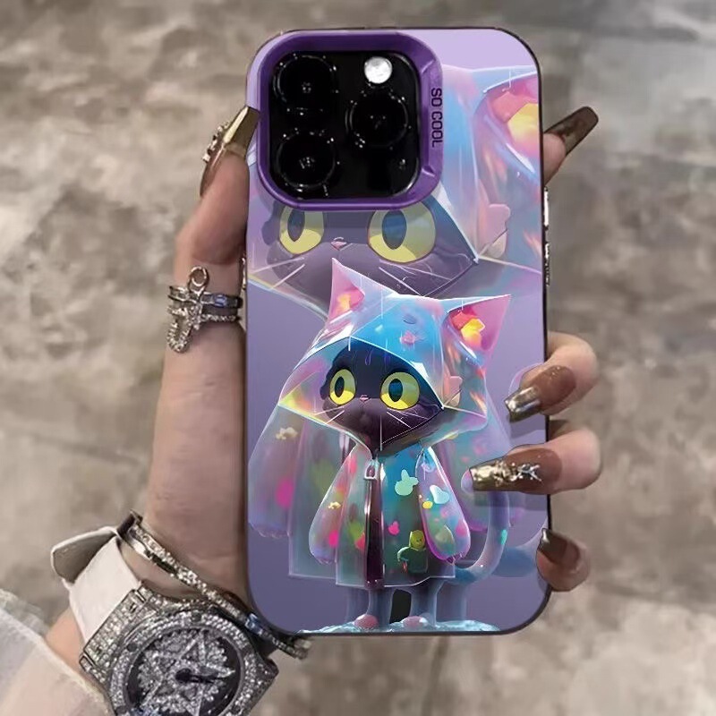 Trendy Colorful Raincoat Cat Phone Case Pdd Cross-Border Compatible with Apple 15 Pro Max iPhone 16 Trendy Colorful Raincoat Cat Phone Case Pdd Cross-Border Compatible with Apple 15 Pro Max iPhone 16