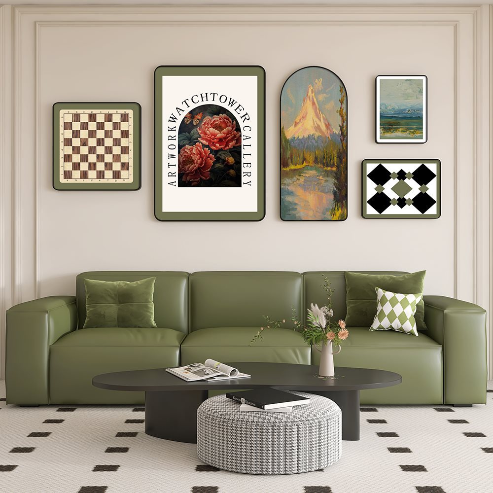 轻奢美式客厅装饰画复古法式奶油风沙发背景墙挂画 餐厅组合壁画