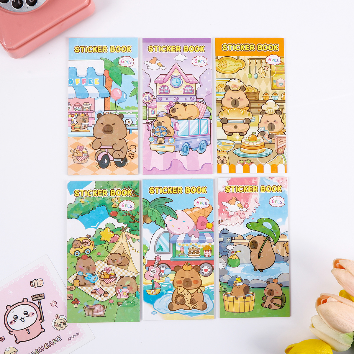 Bolso de pegatinas de cuentas de mano Bronceado Escena en miniatura creativa Pegatinas de paisajismo Nariz pequeña Gaga Dibujos animados Niños lindos Pegatinas de cuentas de mano