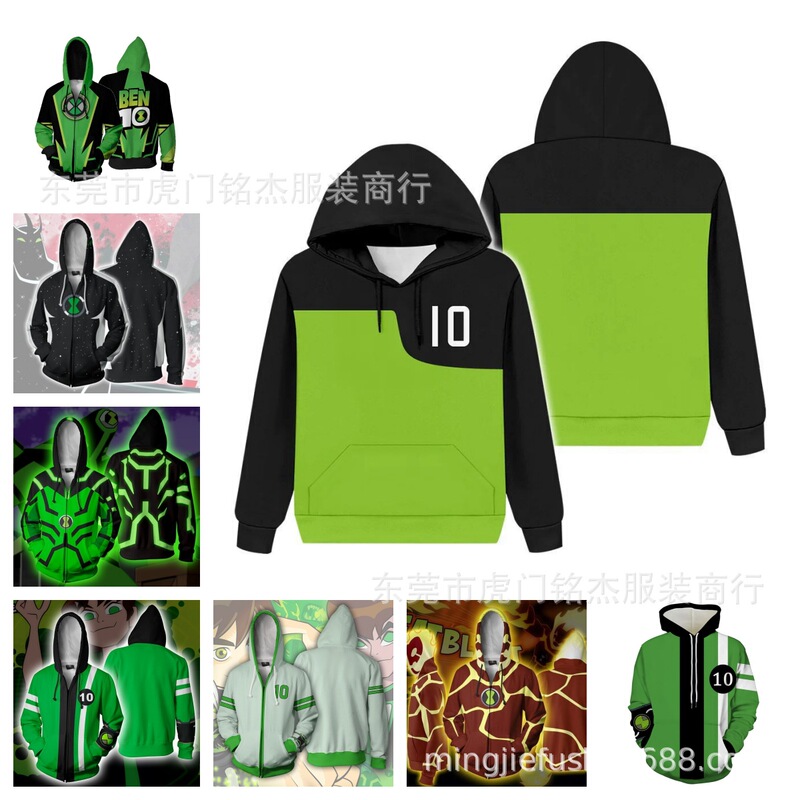 American classic animation alien hero Tian xiaoban Ben10 Series 3D sweater cosplay anime hoodie