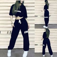 欧美辣妹风爵士街舞高腰束脚裤女新款垂感宽松hiphop运动休闲裤女