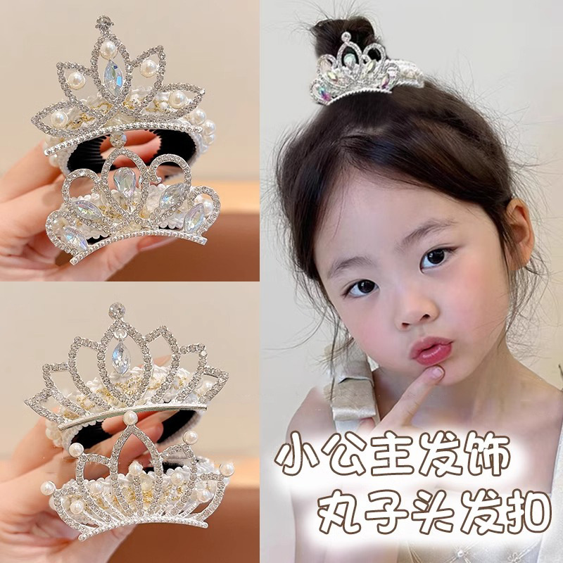クラウンの頭飾りの子供の小さい王女のかわいい女の子の髪飾りの水晶のドリルの王冠の誕生日のショーのアクセサリーのカチューシャのヘアピン|undefined