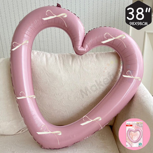 Single card packaging can not float empty 38 inch hollow love Valentine's Day license wedding decoration background aluminum balloon