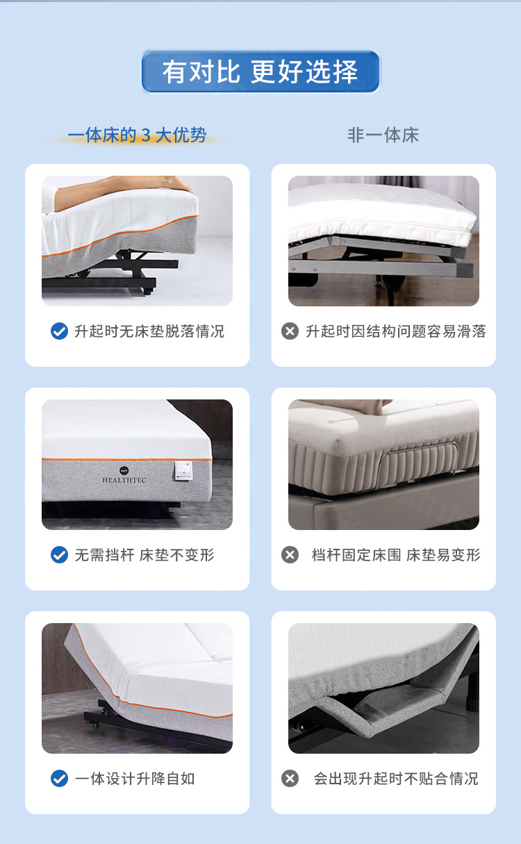 智能电动床 双人互不打扰智能床卧室酒店乳胶升降家用零压电动床-阿里巴巴